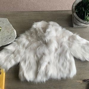 UNREAL FUR Desire Cropped Jacket  SIZE S Ivory NWT